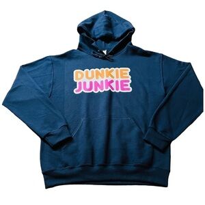 DUNKIN DONUTS MENS NAVY PULLOVER HOODIE SIZE MEDIUM